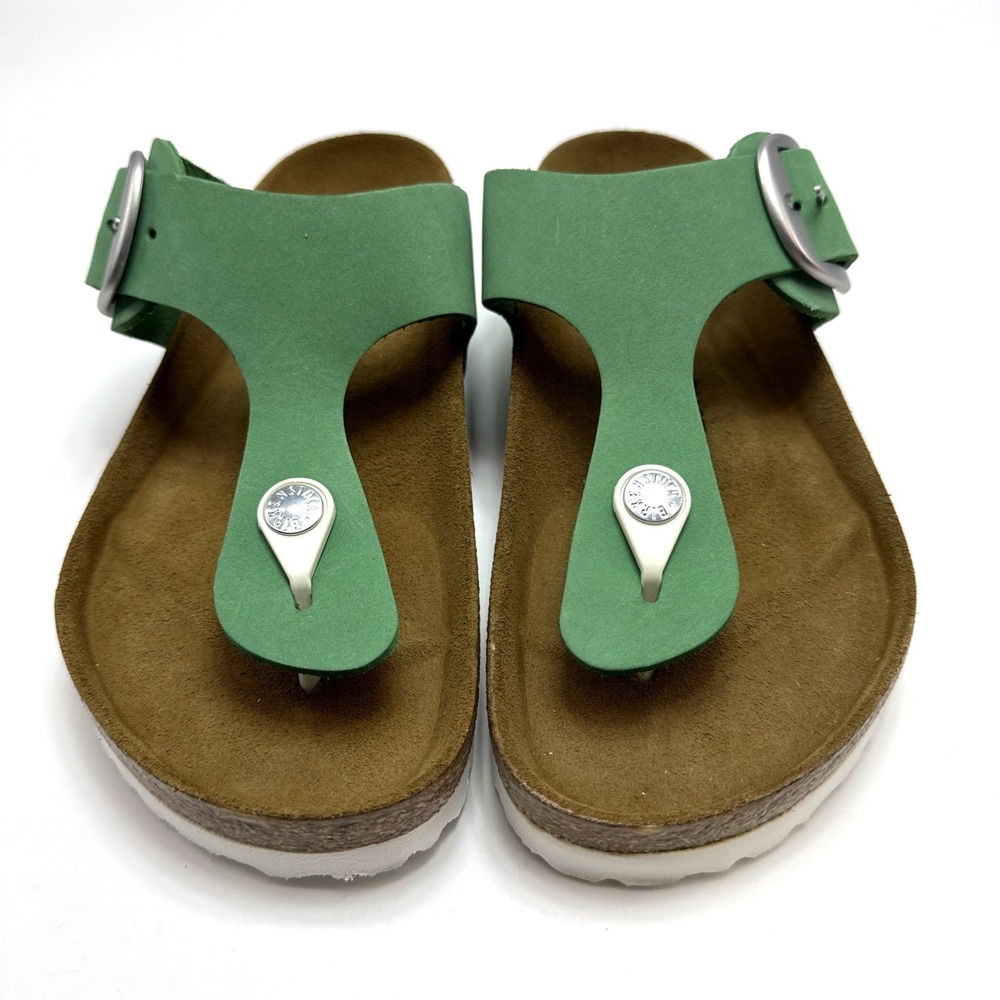 Birkenstock Gizeh Big Buckle Bold Jade Nubuck Leather Womens Size 5 - Picture 3 of 5
